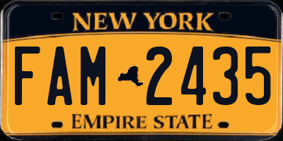 NY license plate FAM2435