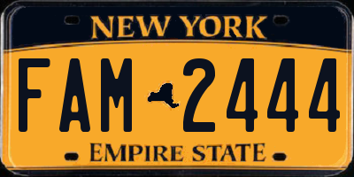 NY license plate FAM2444