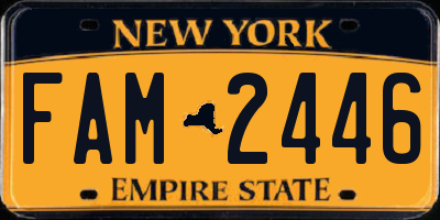 NY license plate FAM2446