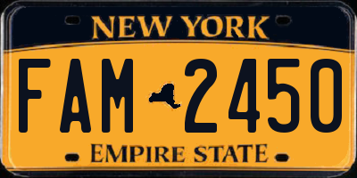 NY license plate FAM2450