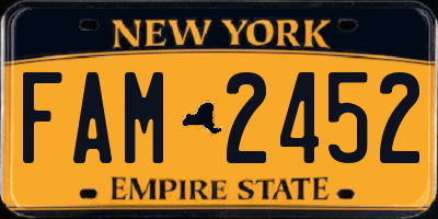 NY license plate FAM2452