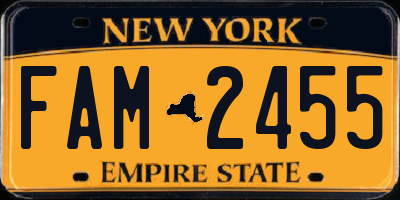 NY license plate FAM2455