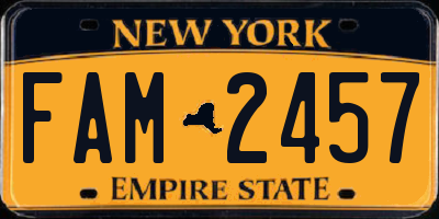 NY license plate FAM2457