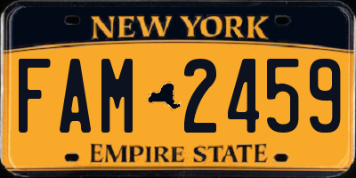 NY license plate FAM2459