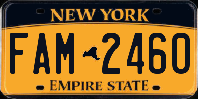 NY license plate FAM2460