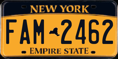 NY license plate FAM2462