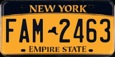 NY license plate FAM2463