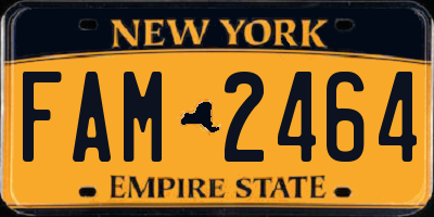 NY license plate FAM2464