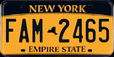 NY license plate FAM2465