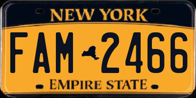 NY license plate FAM2466