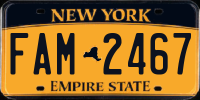 NY license plate FAM2467