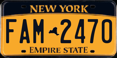 NY license plate FAM2470