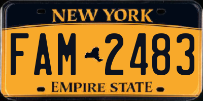 NY license plate FAM2483