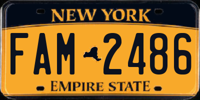 NY license plate FAM2486