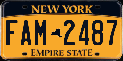 NY license plate FAM2487
