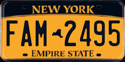 NY license plate FAM2495