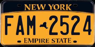 NY license plate FAM2524