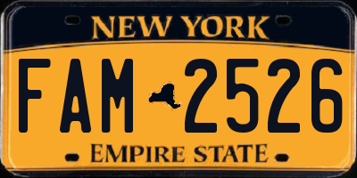 NY license plate FAM2526