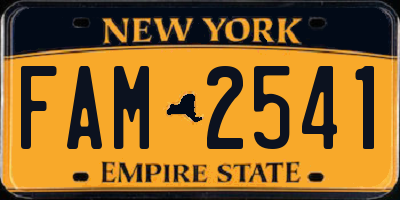 NY license plate FAM2541