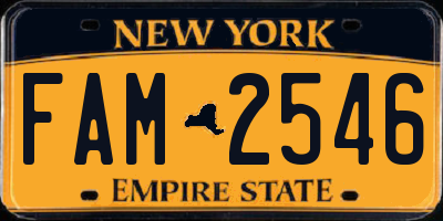NY license plate FAM2546