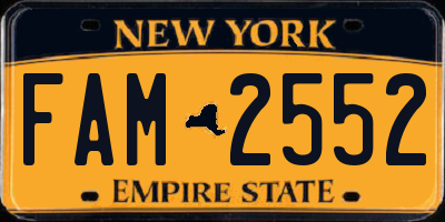 NY license plate FAM2552