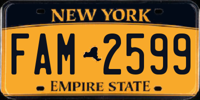 NY license plate FAM2599