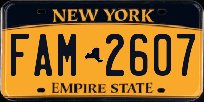NY license plate FAM2607