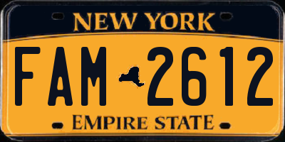 NY license plate FAM2612