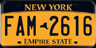 NY license plate FAM2616