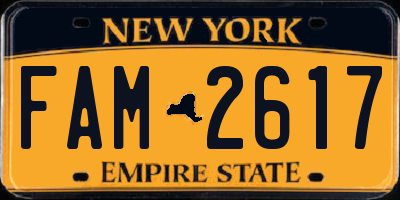 NY license plate FAM2617