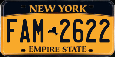 NY license plate FAM2622