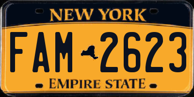 NY license plate FAM2623