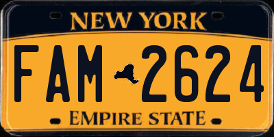 NY license plate FAM2624