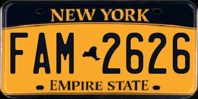 NY license plate FAM2626