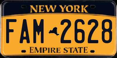 NY license plate FAM2628