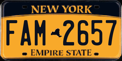 NY license plate FAM2657