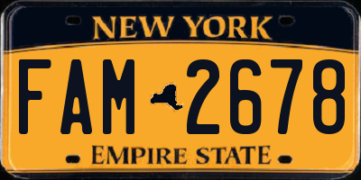 NY license plate FAM2678