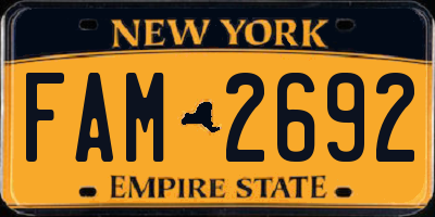 NY license plate FAM2692
