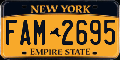 NY license plate FAM2695