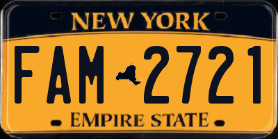 NY license plate FAM2721