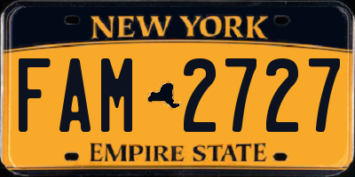 NY license plate FAM2727