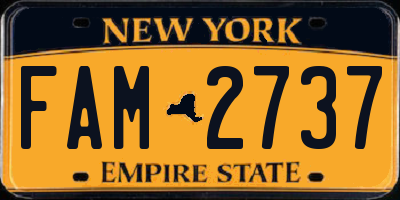 NY license plate FAM2737