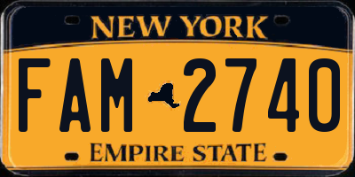 NY license plate FAM2740