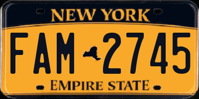 NY license plate FAM2745
