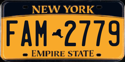 NY license plate FAM2779