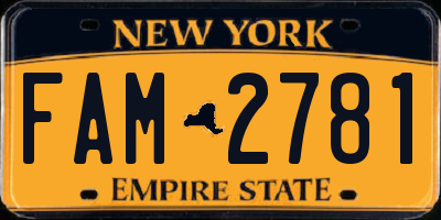 NY license plate FAM2781