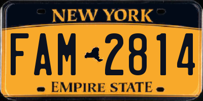 NY license plate FAM2814