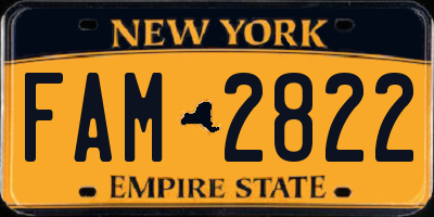 NY license plate FAM2822