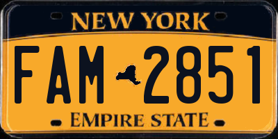 NY license plate FAM2851