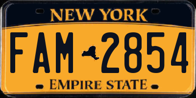 NY license plate FAM2854
